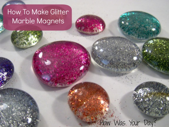 How to Make Glitter Glass Marble Magnets