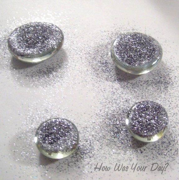 Glitter Glass Marble Magnets