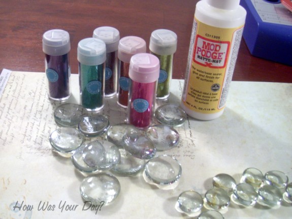 Glitter Glass Marble Magnets Supplies