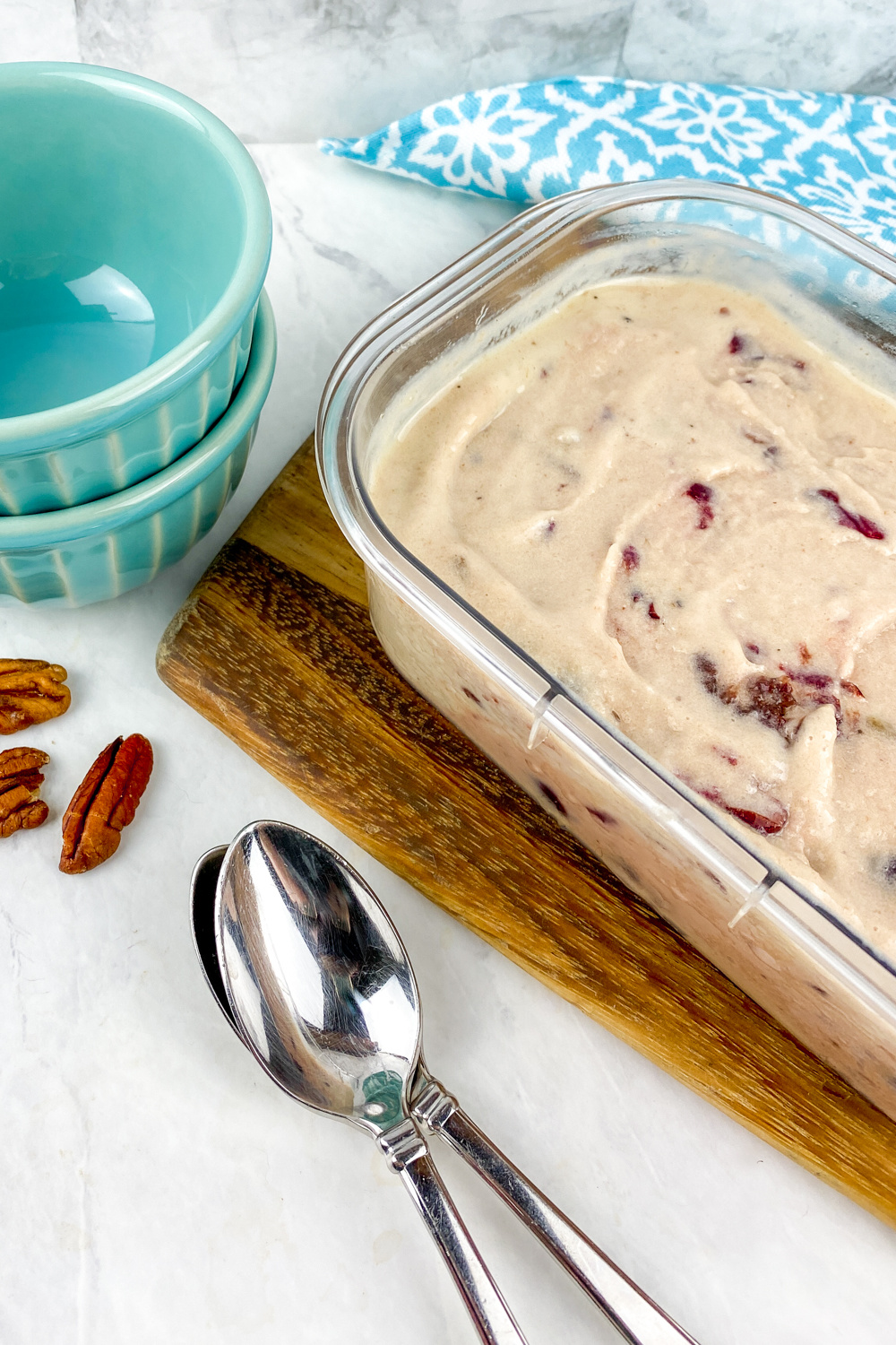 Cherry Pecan No Churn Ice Cream